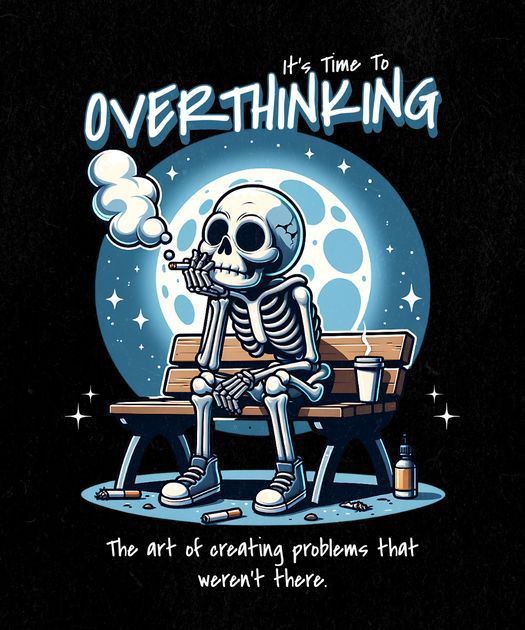 OVERTHINKING SKULL T-Shirt UNISEX BLACK